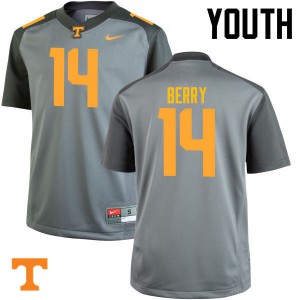Youth Tennessee Volunteers Eric Berry #14 Gray Stitched Jerseys 159667-931