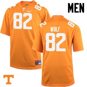 Mens Tennessee Volunteers Ethan Wolf #82 Orange Embroidery Jersey 210087-874