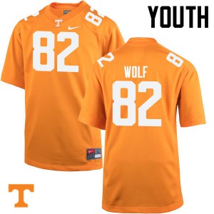 Youth Tennessee Volunteers Ethan Wolf #82 Orange Official Jersey 751022-713