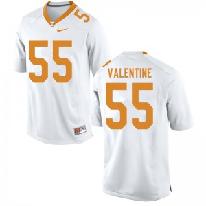 Mens Tennessee Volunteers Eunique Valentine #55 NCAA White Jerseys 985322-155