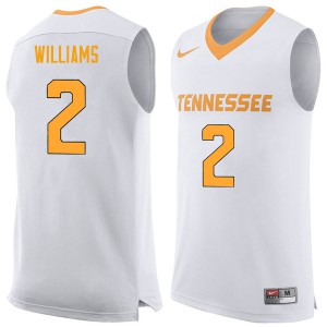 Men Tennessee Volunteers Grant Williams #2 White Embroidery Jersey 159956-704