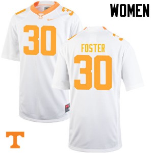 Womens Tennessee Volunteers Holden Foster #30 NCAA White Jersey 707980-641