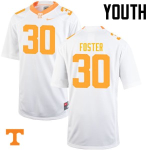 Youth Tennessee Volunteers Holden Foster #30 Stitched White Jerseys 912912-159
