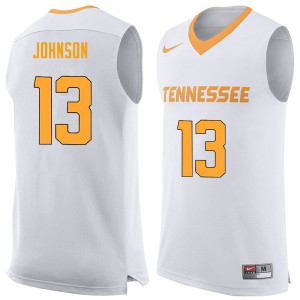 Mens Tennessee Volunteers Jalen Johnson #13 White Embroidery Jersey 116037-481