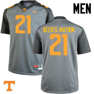 Mens Tennessee Volunteers Jalen Reeves-Maybin #21 Gray Stitched Jersey 550590-958