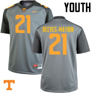 Youth Tennessee Volunteers Jalen Reeves-Maybin #21 Gray Official Jersey 620969-325