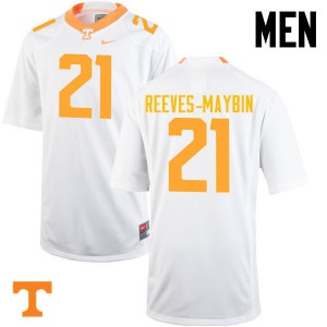 Men's Tennessee Volunteers Jalen Reeves-Maybin #21 Embroidery White Jerseys 206185-684