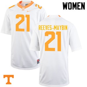 Women's Tennessee Volunteers Jalen Reeves-Maybin #21 White Player Jerseys 472388-273