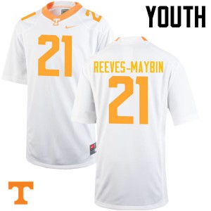 Youth Tennessee Volunteers Jalen Reeves-Maybin #21 College White Jerseys 990074-207