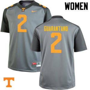 Women Tennessee Volunteers Jarrett Guarantano #2 NCAA Gray Jerseys 827868-961
