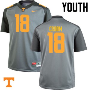Youth Tennessee Volunteers Jason Croom #18 Gray Stitched Jerseys 276281-760