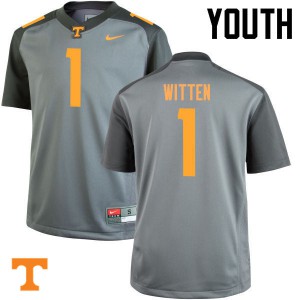 Youth Tennessee Volunteers Jason Witten #1 Football Gray Jersey 409634-188