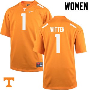 Women Tennessee Volunteers Jason Witten #1 Orange NCAA Jerseys 848740-501