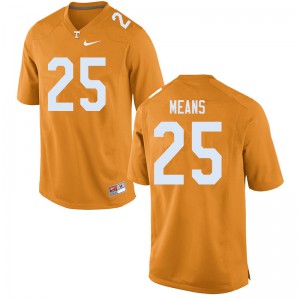 Men's Tennessee Volunteers Jerrod Means #25 Orange Football Jersey 636508-212