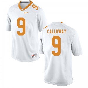 Mens Tennessee Volunteers Jimmy Calloway #9 White Official Jerseys 325452-414