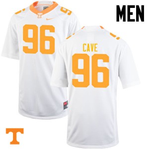 Mens Tennessee Volunteers Joey Cave #96 Stitched White Jersey 941791-676