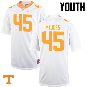 Youth Tennessee Volunteers Johnny Majors #45 White Stitched Jersey 355021-941