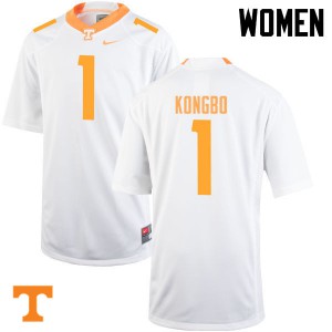 Women Tennessee Volunteers Jonathan Kongbo #1 NCAA White Jersey 773421-197