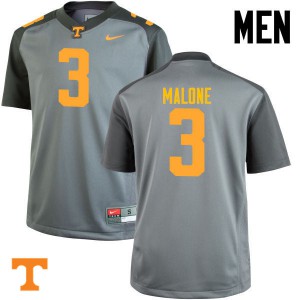 Men's Tennessee Volunteers Josh Malone #3 Stitched Gray Jersey 631659-508