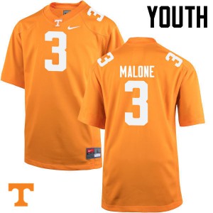 Youth Tennessee Volunteers Josh Malone #3 Orange University Jerseys 492631-524