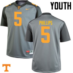 Youth Tennessee Volunteers Kyle Phillips #5 Gray High School Jersey 883924-824
