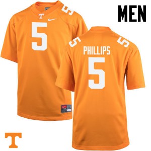 Men's Tennessee Volunteers Kyle Phillips #5 Orange NCAA Jerseys 170404-705