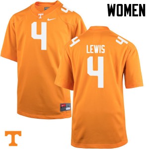 Women Tennessee Volunteers LaTroy Lewis #4 Official Orange Jersey 605864-835