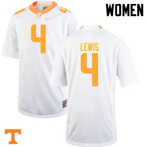 Women's Tennessee Volunteers LaTroy Lewis #4 White Football Jersey 834309-863