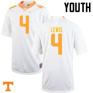 Youth Tennessee Volunteers LaTroy Lewis #4 White University Jersey 643113-154