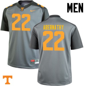 Mens Tennessee Volunteers Micah Abernathy #22 Gray Official Jersey 388200-799