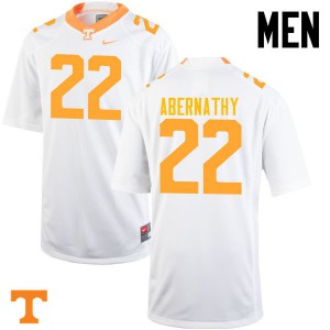 Mens Tennessee Volunteers Micah Abernathy #22 White Stitched Jersey 826592-709