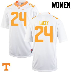 Women Tennessee Volunteers Michael Lacey #24 White Football Jersey 762905-311