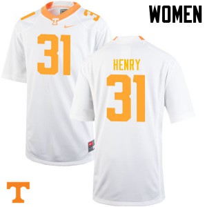 Womens Tennessee Volunteers Parker Henry #31 White NCAA Jerseys 742002-509