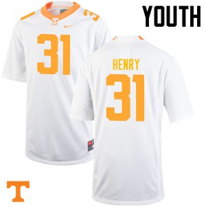 Youth Tennessee Volunteers Parker Henry #31 University White Jerseys 545367-451
