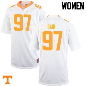 Womens Tennessee Volunteers Paul Bain #97 White NCAA Jerseys 373409-384