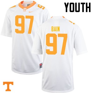 Youth Tennessee Volunteers Paul Bain #97 Football White Jerseys 889828-742