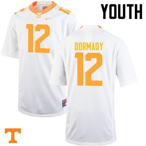 Youth Tennessee Volunteers Quinten Dormady #12 Embroidery White Jersey 579280-399