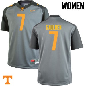 Women Tennessee Volunteers Rashaan Gaulden #7 Gray Football Jerseys 578281-169