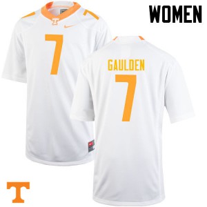 Women Tennessee Volunteers Rashaan Gaulden #7 White Stitched Jerseys 863585-238