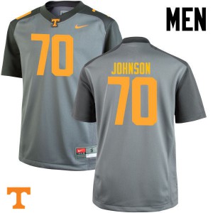 Mens Tennessee Volunteers Ryan Johnson #70 Football Gray Jerseys 182497-785