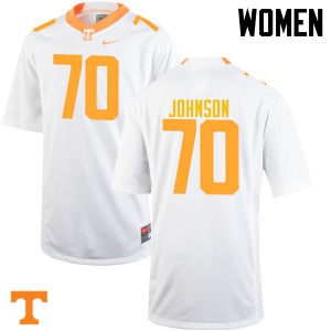 Women Tennessee Volunteers Ryan Johnson #70 White Player Jerseys 585572-675