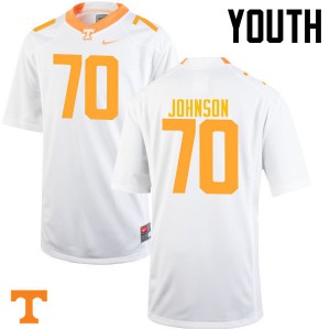 Youth Tennessee Volunteers Ryan Johnson #70 White Football Jersey 724872-458
