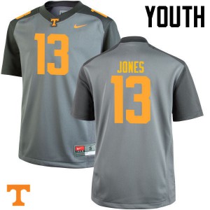 Youth Tennessee Volunteers Sheriron Jones #13 Stitched Gray Jerseys 464190-133