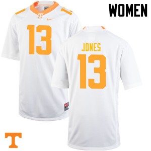 Womens Tennessee Volunteers Sheriron Jones #13 White Stitched Jersey 384060-611