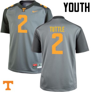 Youth Tennessee Volunteers Shy Tuttle #2 Gray Football Jersey 623740-616