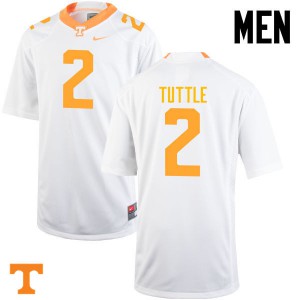 Men Tennessee Volunteers Shy Tuttle #2 Stitched White Jersey 442775-113