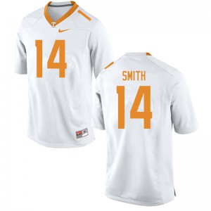 Mens Tennessee Volunteers Spencer Smith #14 White Football Jersey 790991-444
