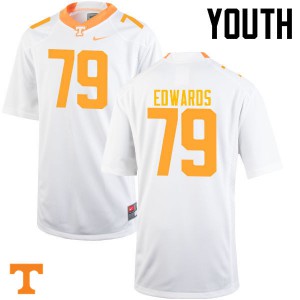Youth Tennessee Volunteers Thomas Edwards #79 Stitch White Jerseys 142547-220