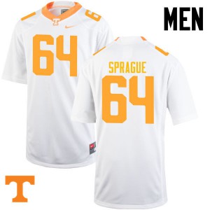Men's Tennessee Volunteers Tommy Sprague #64 White Embroidery Jerseys 740774-708