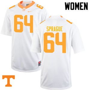 Women Tennessee Volunteers Tommy Sprague #64 White Player Jersey 474760-851